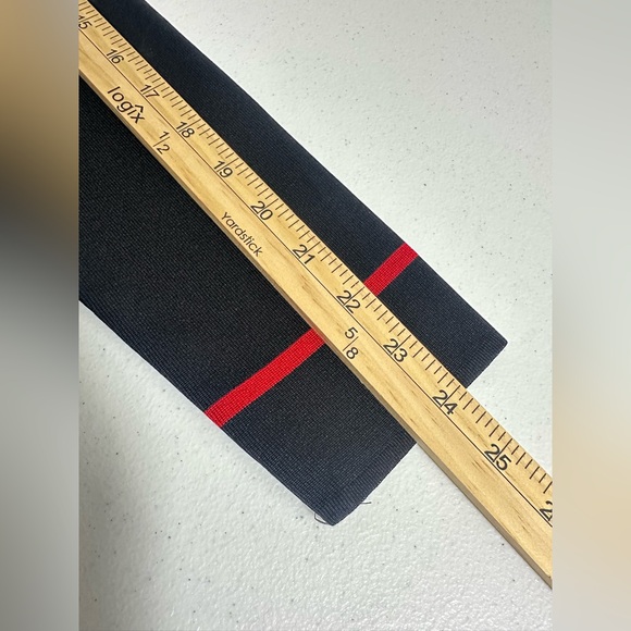 Mistook Sz Small Black Open Front Longline Cardigan With Red Trim Front Pockets - Picture 8 of 11